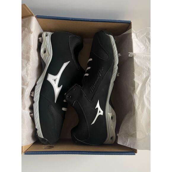 Mizuno Metal Baseball Cleat Men's Size 16 Black/White - Picture 1 of 10